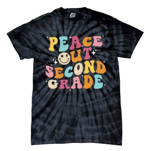 Cute Peace Out Second Grade Funny Last Day Of School Tie-Dye T-Shirt