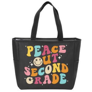 Cute Peace Out Second Grade Funny Last Day Of School Zip Tote Bag