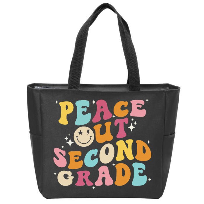 Cute Peace Out Second Grade Funny Last Day Of School Zip Tote Bag