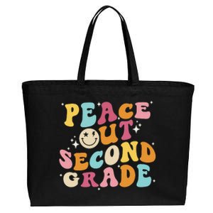 Cute Peace Out Second Grade Funny Last Day Of School Cotton Canvas Jumbo Tote