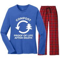 Compost Proof Of Life After Death Composting Gift Women's Long Sleeve Flannel Pajama Set 