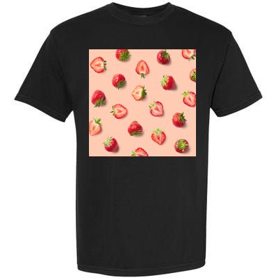 Colorful Pattern of Strawberries Garment-Dyed Heavyweight T-Shirt