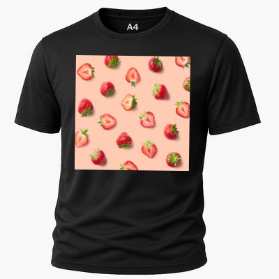 Colorful Pattern of Strawberries Cooling Performance Crew T-Shirt