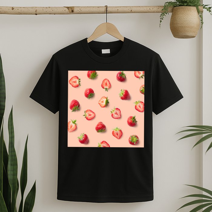 Colorful Pattern of Strawberries T-Shirt