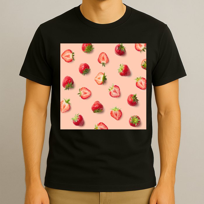 Colorful Pattern of Strawberries T-Shirt