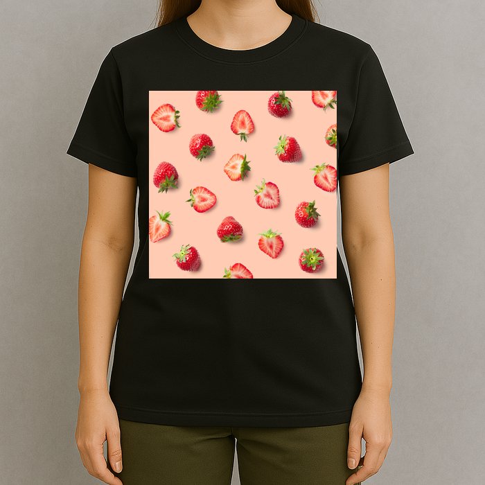 Colorful Pattern of Strawberries T-Shirt