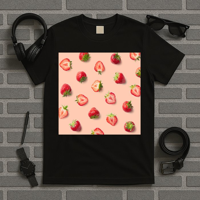 Colorful Pattern of Strawberries T-Shirt