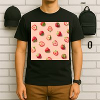 Colorful Pattern of Strawberries T-Shirt