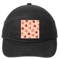Colorful Pattern of Strawberries 7-Panel Snapback Hat