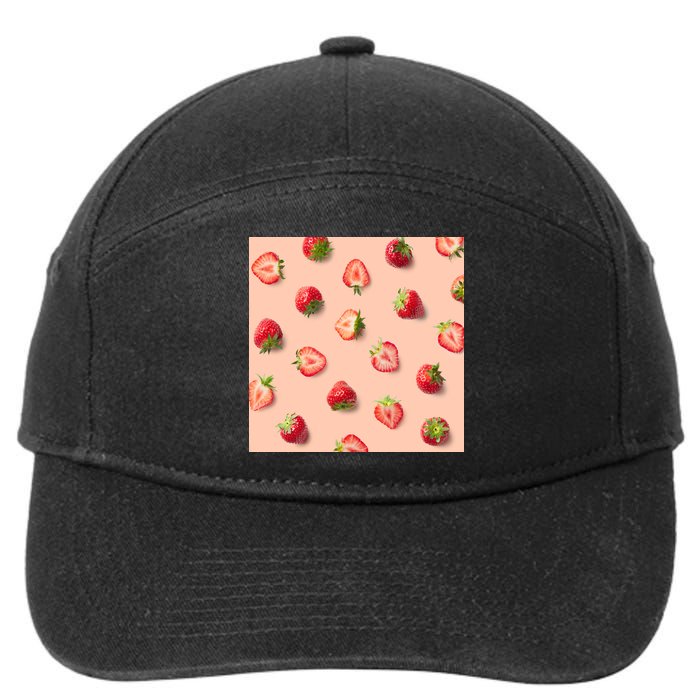 Colorful Pattern of Strawberries 7-Panel Snapback Hat
