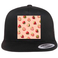 Colorful Pattern of Strawberries Flatbill Hat