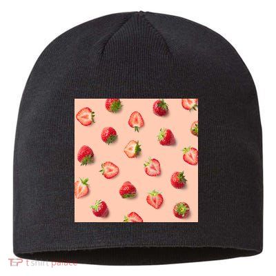Colorful Pattern of Strawberries Sustainable Beanie