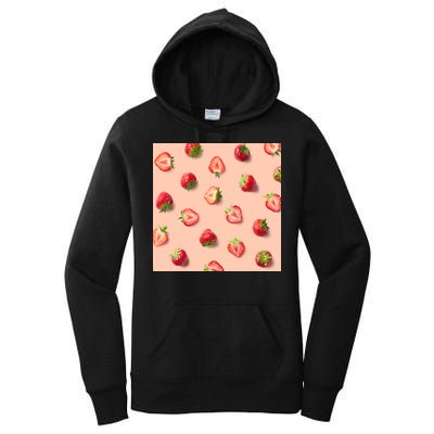 Colorful Pattern of Strawberries Women's Pullover Hoodie
