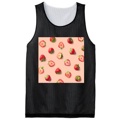 Colorful Pattern of Strawberries Mesh Reversible Basketball Jersey Tank