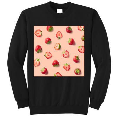 Colorful Pattern of Strawberries Tall Sweatshirt