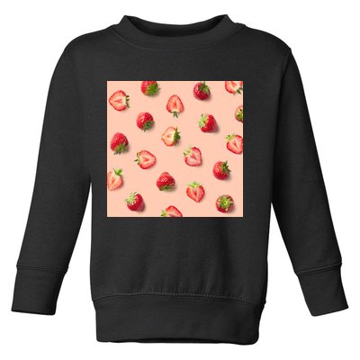 Colorful Pattern of Strawberries Toddler Sweatshirt