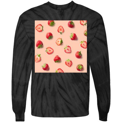 Colorful Pattern of Strawberries Tie-Dye Long Sleeve Shirt