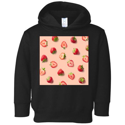 Colorful Pattern of Strawberries Toddler Hoodie