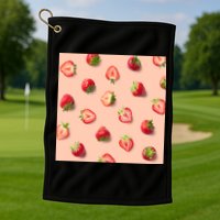Colorful Pattern of Strawberries Golf Towel