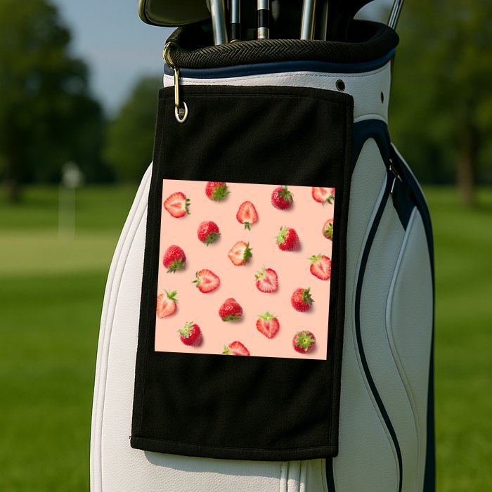 Colorful Pattern of Strawberries Golf Towel
