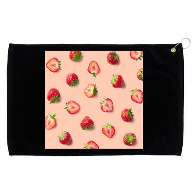 Colorful Pattern of Strawberries Grommeted Golf Towel