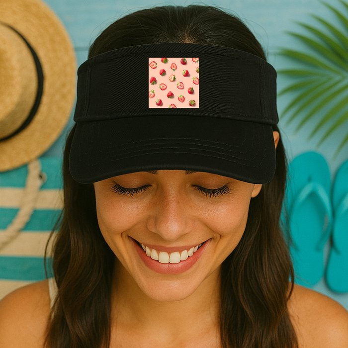 Colorful Pattern of Strawberries Visor