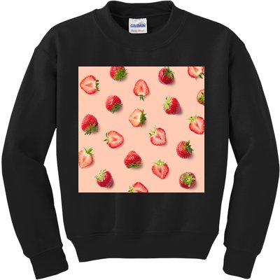 Colorful Pattern of Strawberries Kids Sweatshirt