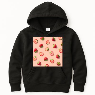 Colorful Pattern of Strawberries Kids Hoodie