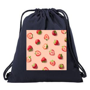 Colorful Pattern of Strawberries Drawstring Bag