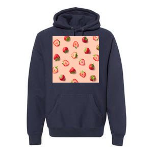 Colorful Pattern of Strawberries Premium Hoodie