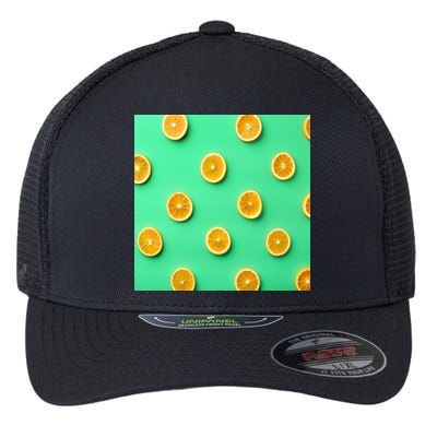 Colorful Pattern of Fresh Orange Slices  Flexfit Unipanel Trucker Cap