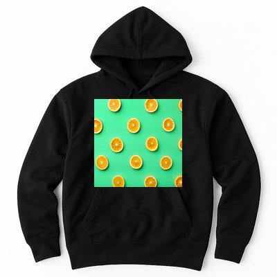 Colorful Pattern of Fresh Orange Slices  Hoodie