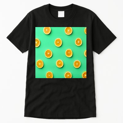 Colorful Pattern of Fresh Orange Slices  Tall T-Shirt