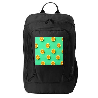 Colorful Pattern of Fresh Orange Slices  City Backpack