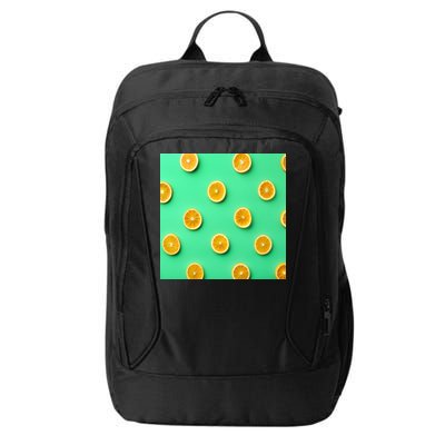 Colorful Pattern of Fresh Orange Slices  City Backpack