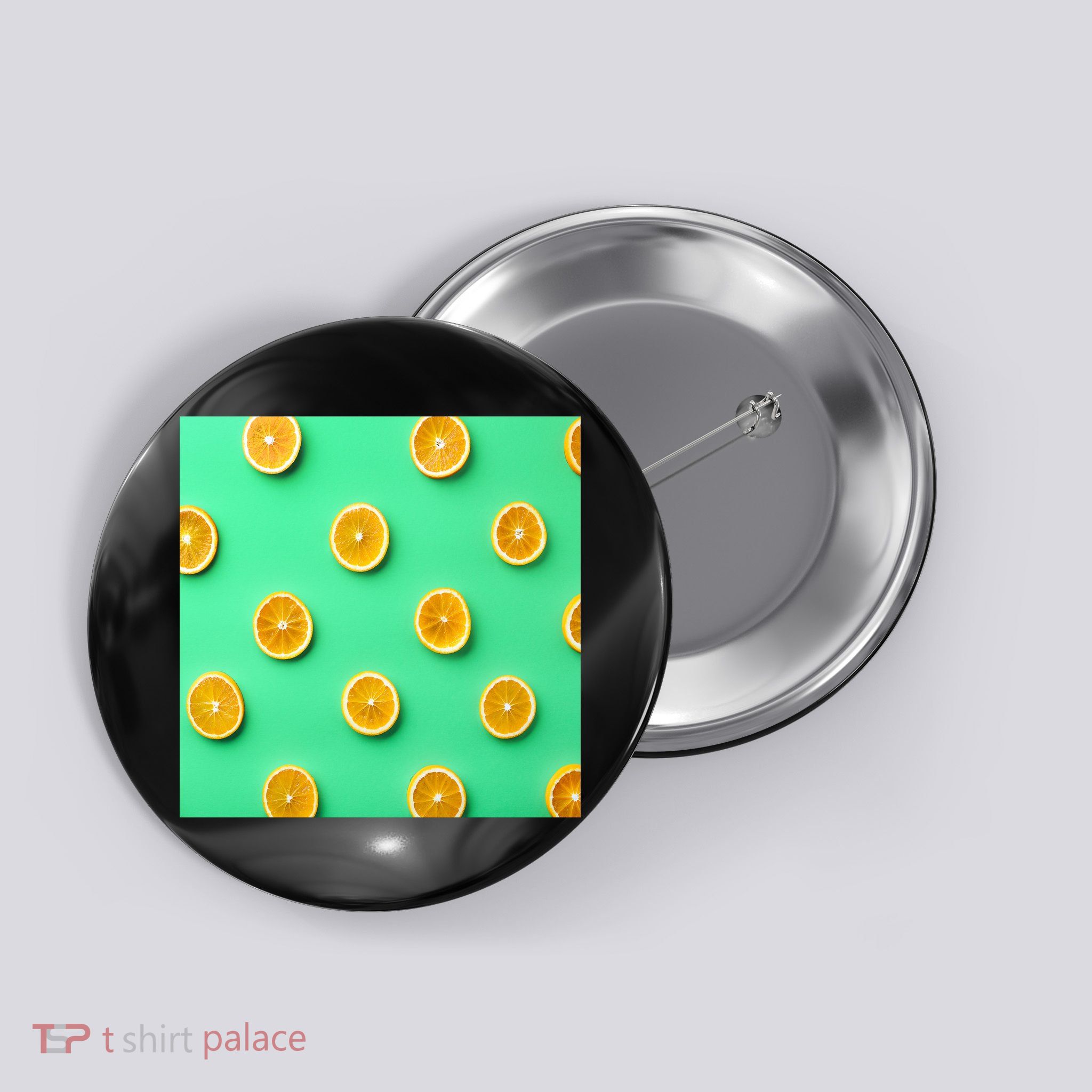 Colorful Pattern of Fresh Orange Slices  Button