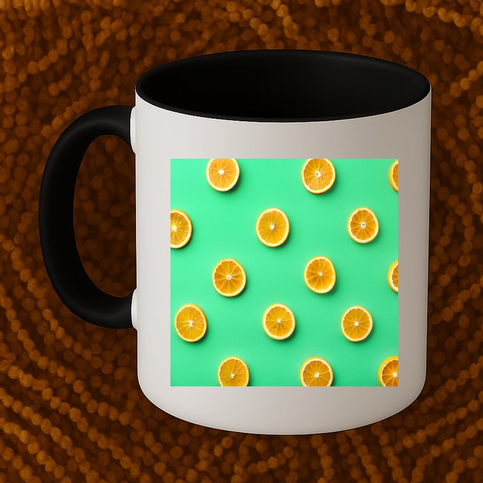 Colorful Pattern of Fresh Orange Slices  Mug