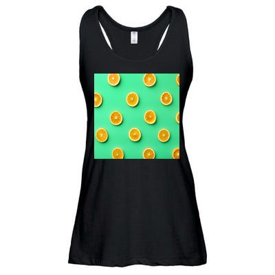 Colorful Pattern of Fresh Orange Slices  Ladies Essential Flowy Tank