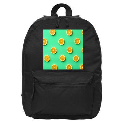 Colorful Pattern of Fresh Orange Slices  16 in Basic Backpack