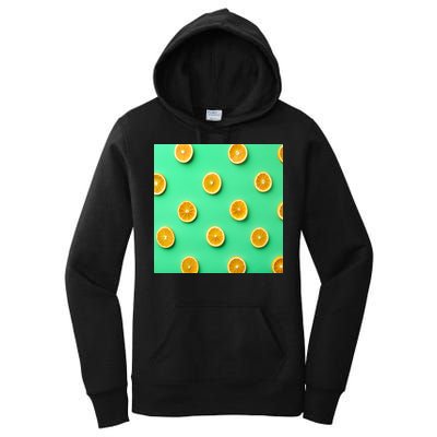Colorful Pattern of Fresh Orange Slices  Women's Pullover Hoodie