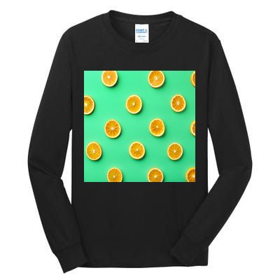 Colorful Pattern of Fresh Orange Slices  Tall Long Sleeve T-Shirt