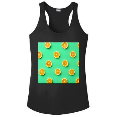 Colorful Pattern of Fresh Orange Slices  Ladies PosiCharge Competitor Racerback Tank