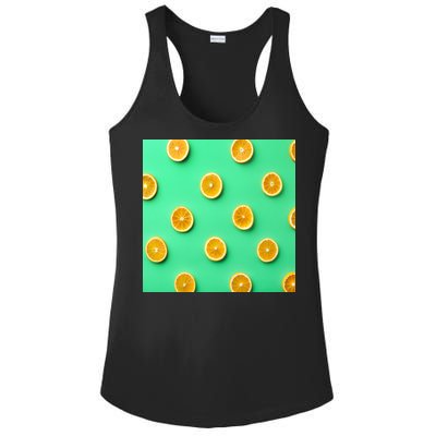 Colorful Pattern of Fresh Orange Slices  Ladies PosiCharge Competitor Racerback Tank