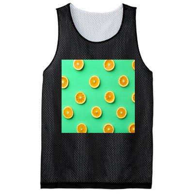 Colorful Pattern of Fresh Orange Slices  Mesh Reversible Basketball Jersey Tank
