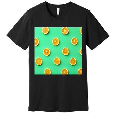 Colorful Pattern of Fresh Orange Slices  Premium T-Shirt