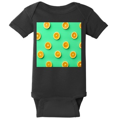 Colorful Pattern of Fresh Orange Slices  Baby Bodysuit