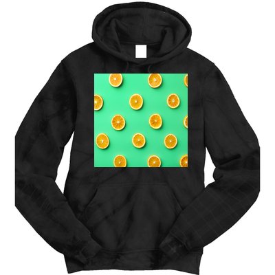 Colorful Pattern of Fresh Orange Slices  Tie Dye Hoodie