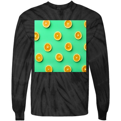 Colorful Pattern of Fresh Orange Slices  Tie-Dye Long Sleeve Shirt