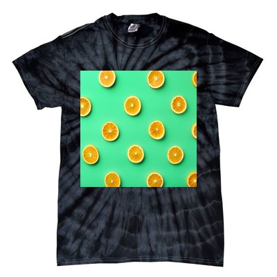 Colorful Pattern of Fresh Orange Slices  Tie-Dye T-Shirt