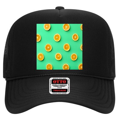 Colorful Pattern of Fresh Orange Slices  Trucker Hat